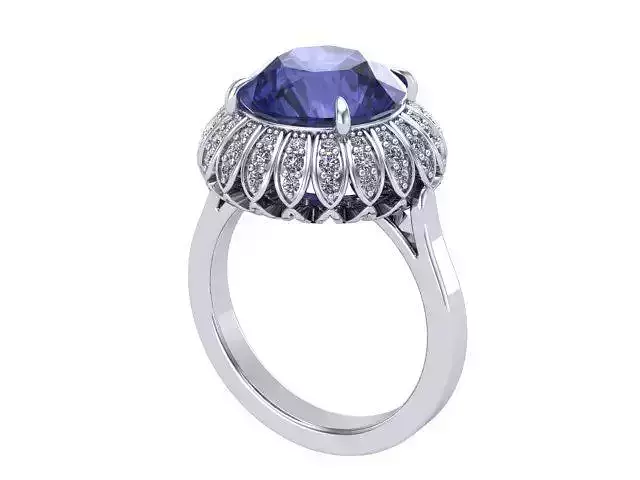 Sapphire and Diamonds Ring
