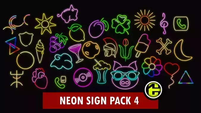 Ultimate Neon Sign pack 4 Low-poly 3D model