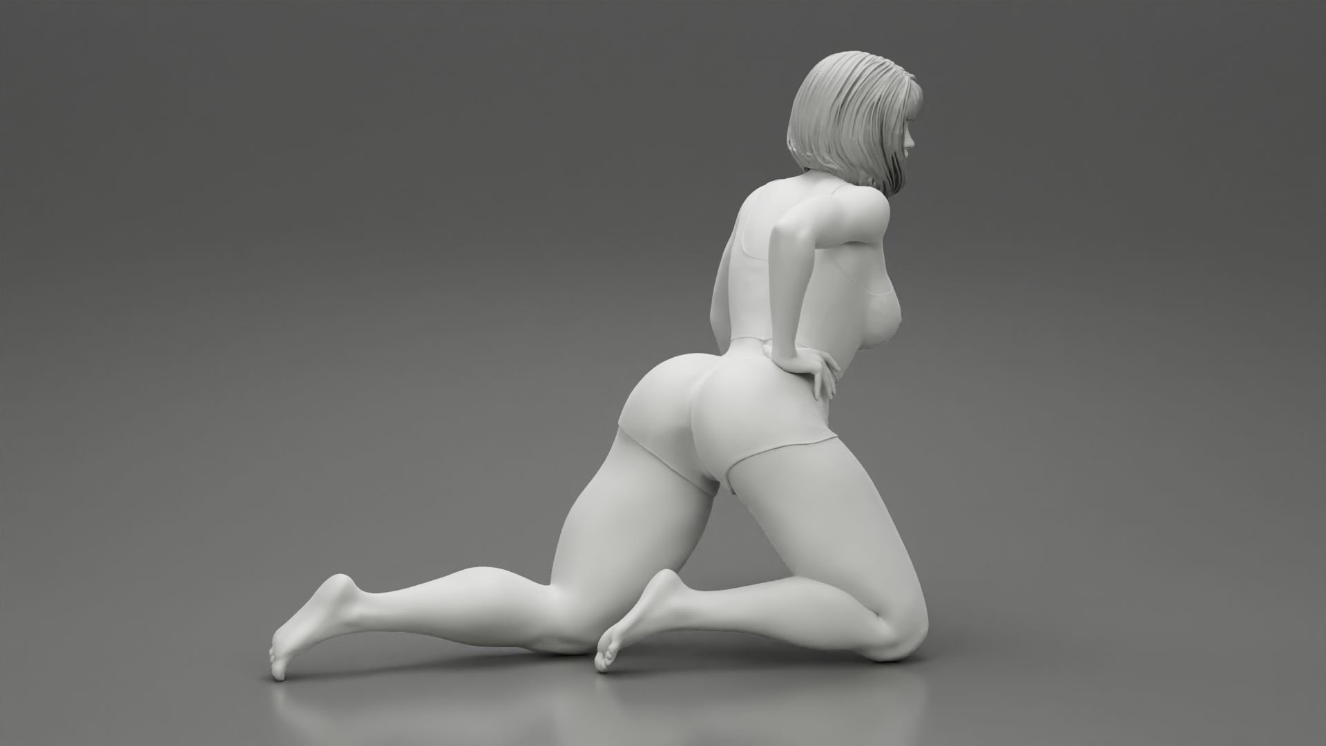Sexy Girl Posing On Her Knees 3D print model_3