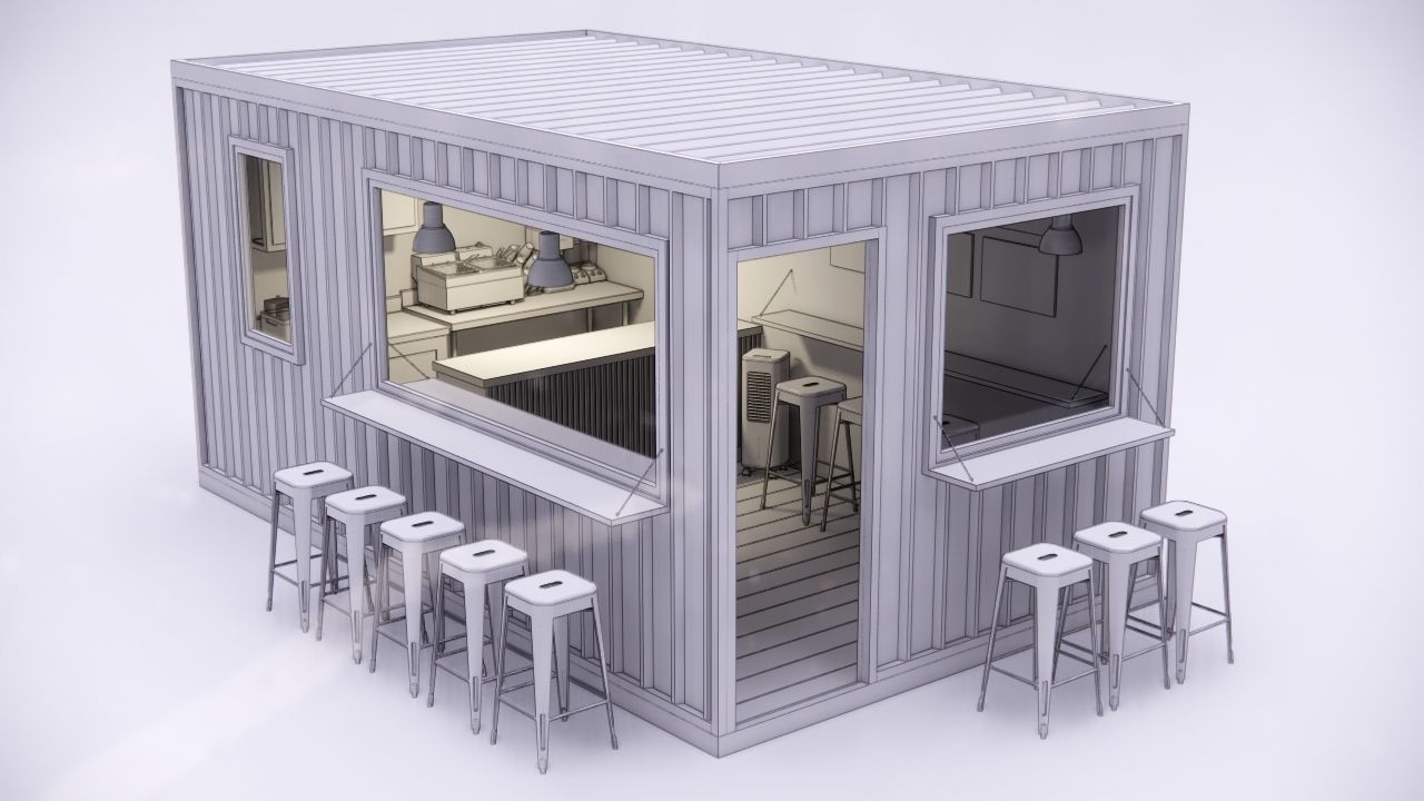 Custom Container Cafe 3D model_8