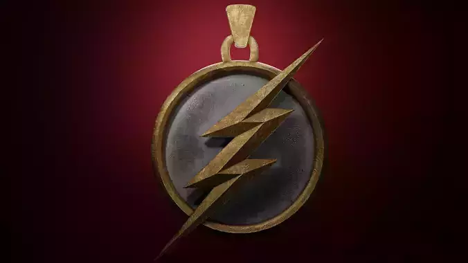 The flash logo for necklace or keychain OBJ STL FBX Formats