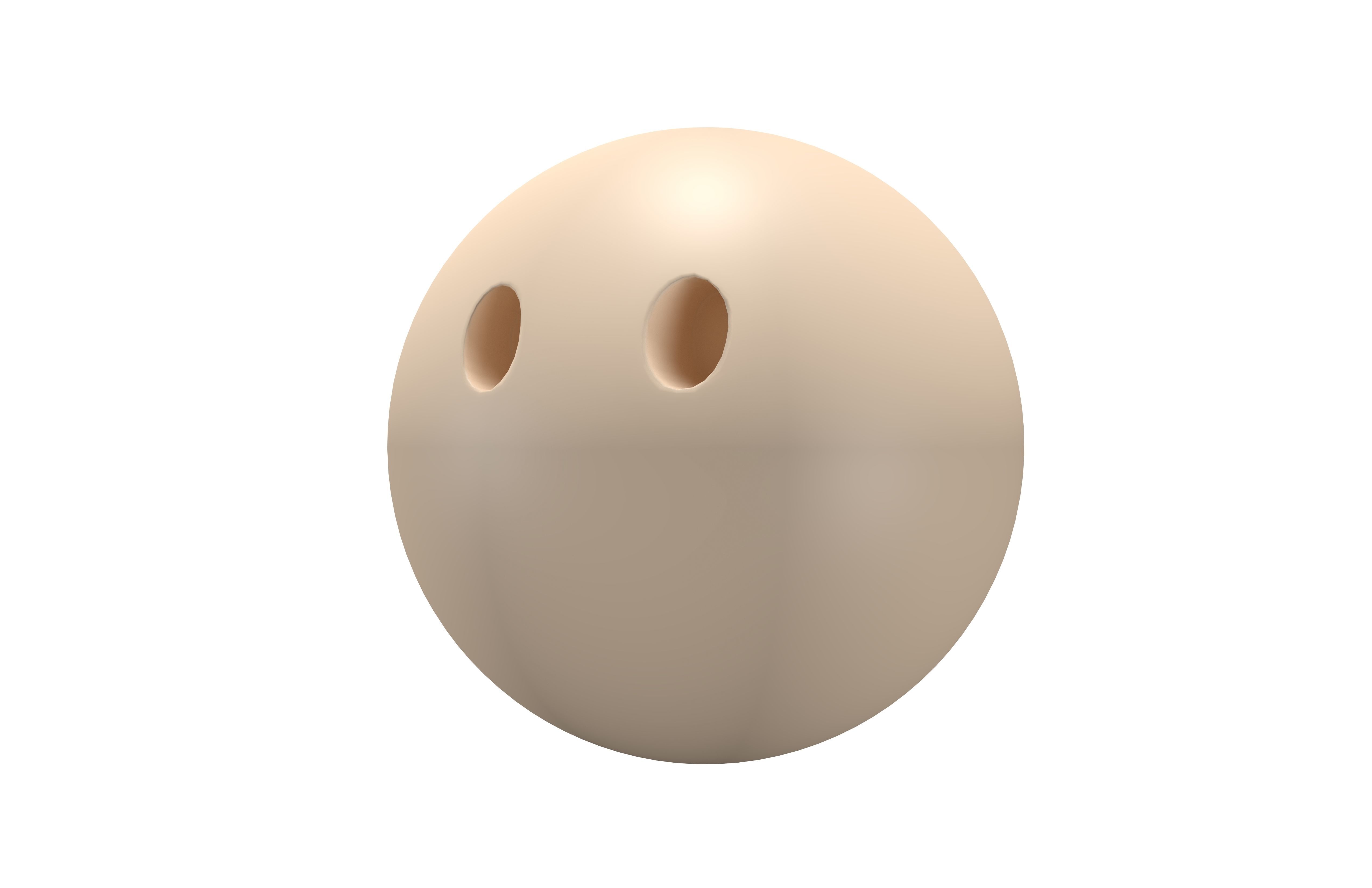 Face Without Mouth 02 Low-poly 3D model_1