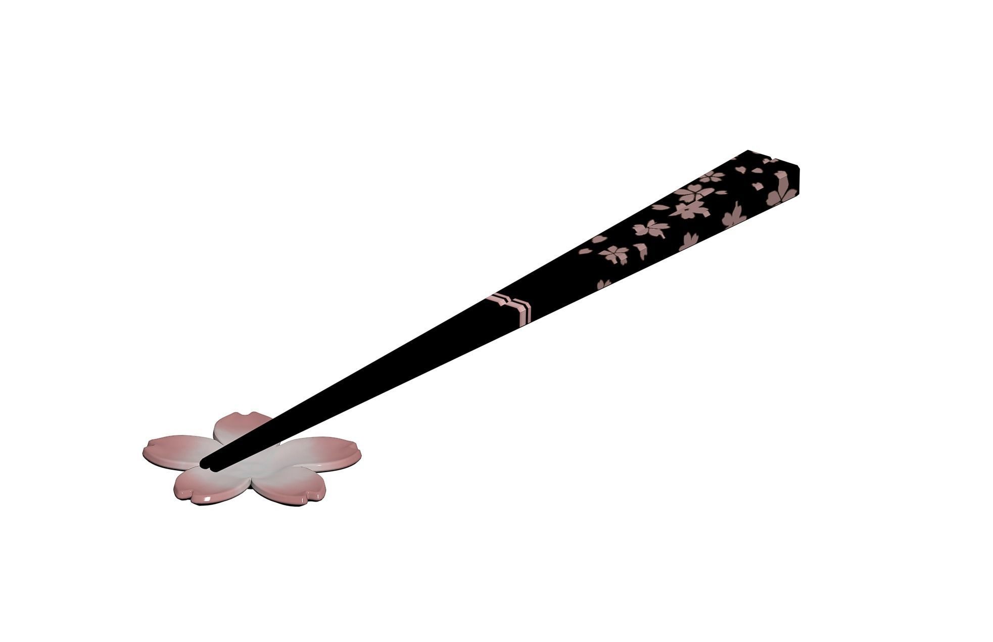 Sakura Chopstick with Chopstick Stand 3D model_1