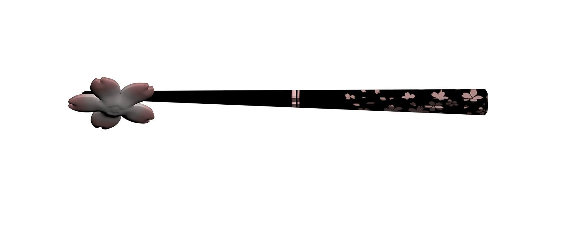 Sakura Chopstick with Chopstick Stand 3D model_3