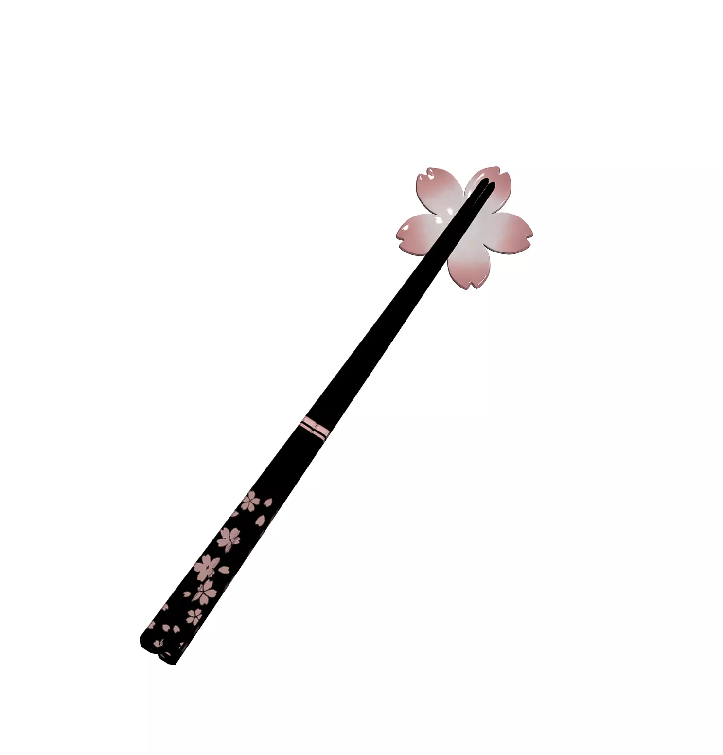Sakura Chopstick with Chopstick Stand 3D model_0