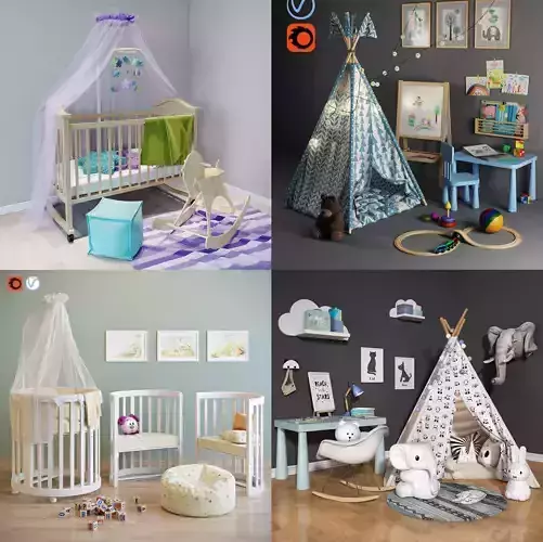 Children sets collection 3d model