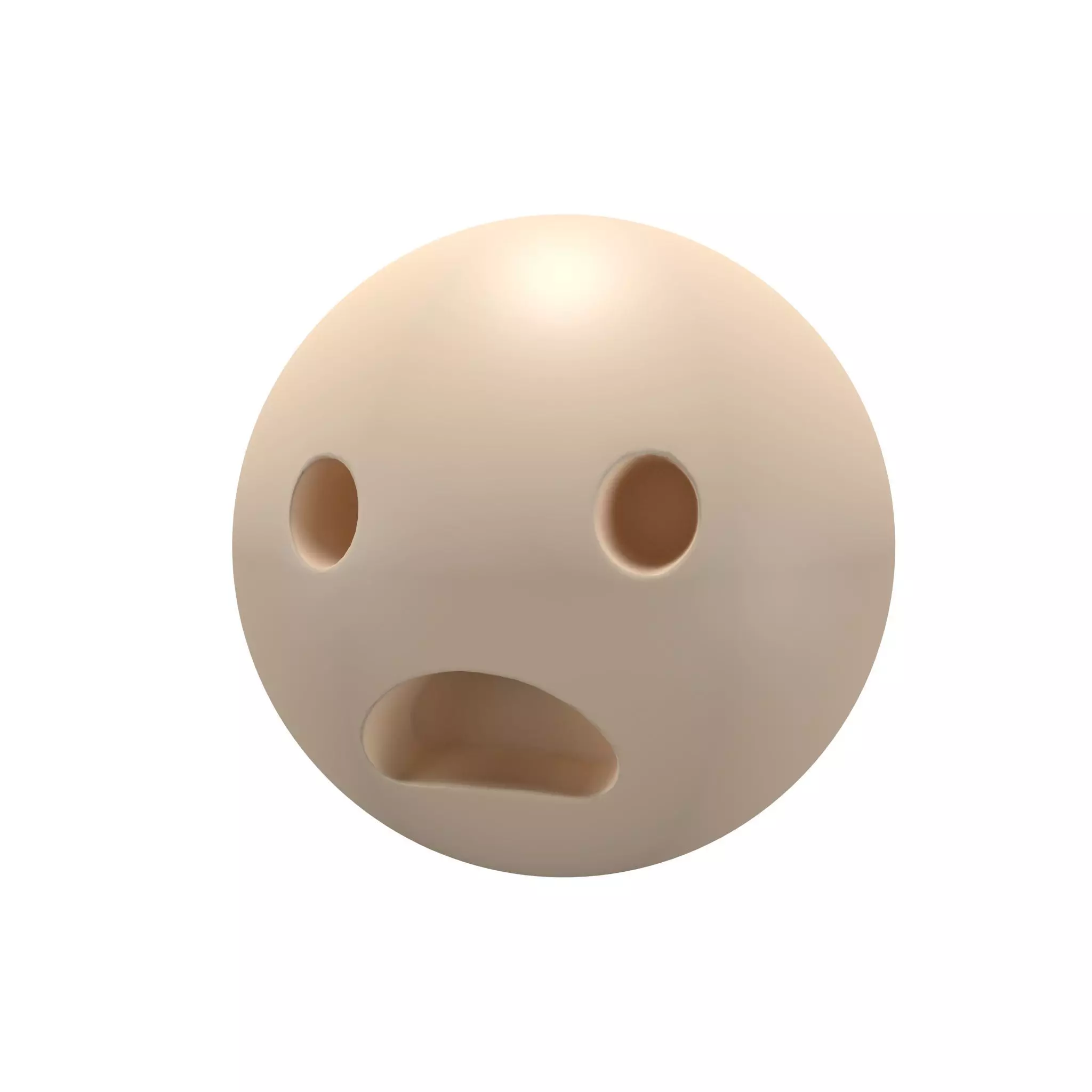 Frowning Face with Open Mouth 02 Low-poly 3D model_0
