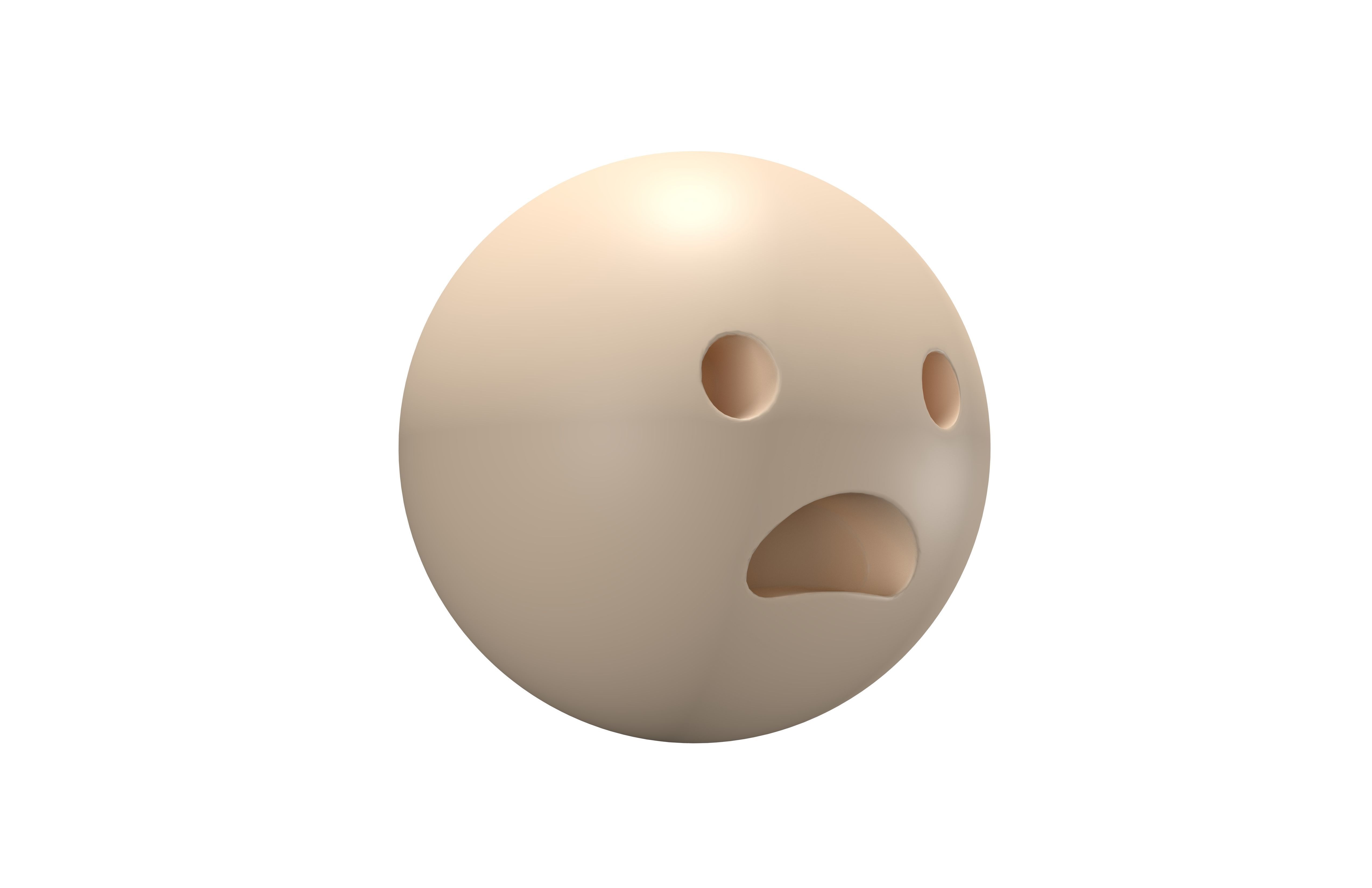 Frowning Face with Open Mouth 02 Low-poly 3D model_3