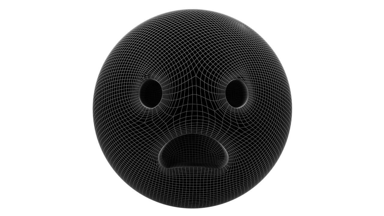 Frowning Face with Open Mouth 02 Low-poly 3D model_6