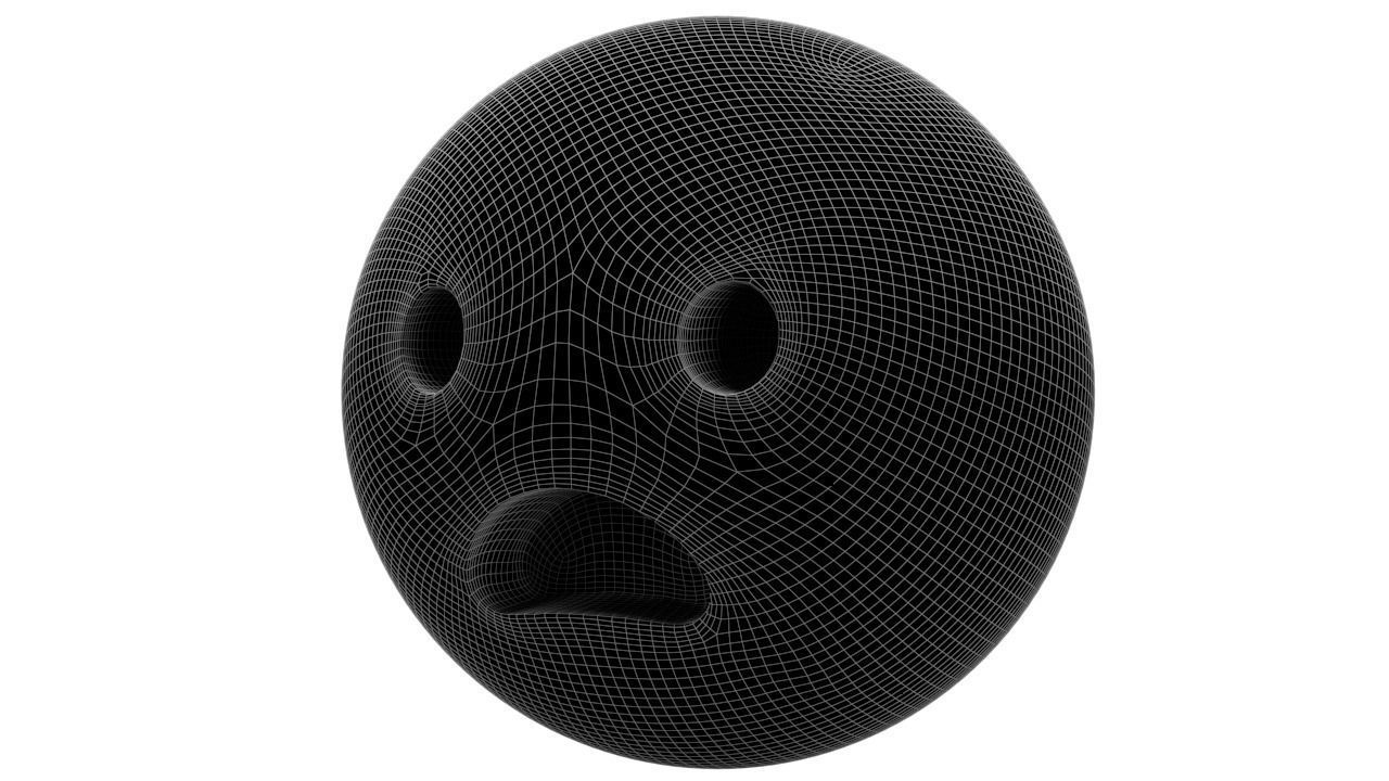 Frowning Face with Open Mouth 03 Low-poly 3D model_5