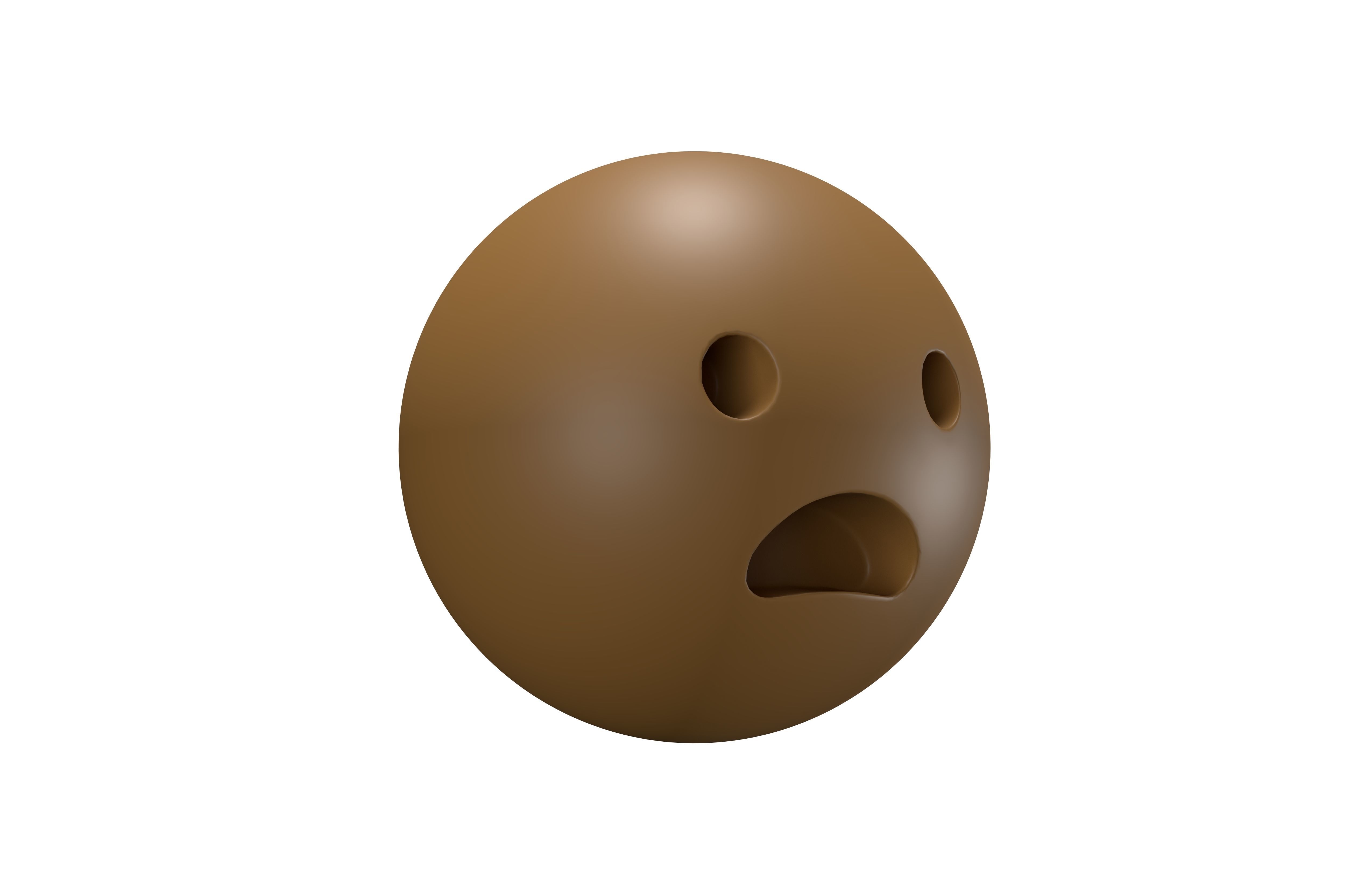 Frowning Face with Open Mouth 03 Low-poly 3D model_3