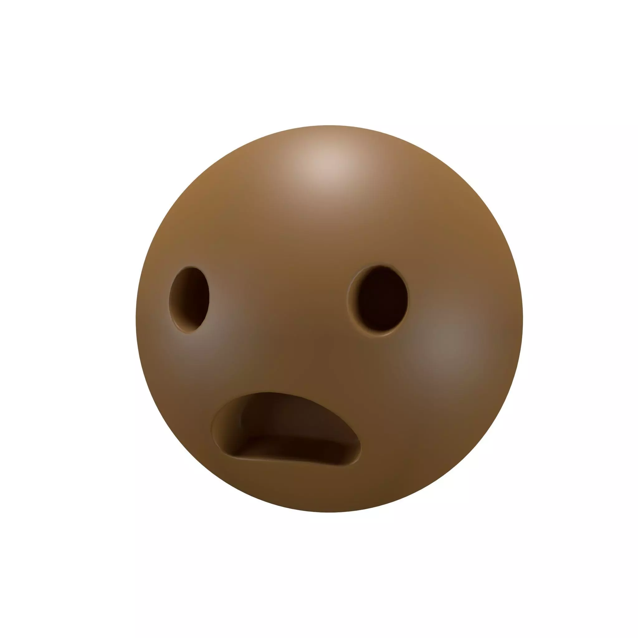 Frowning Face with Open Mouth 03 Low-poly 3D model_0