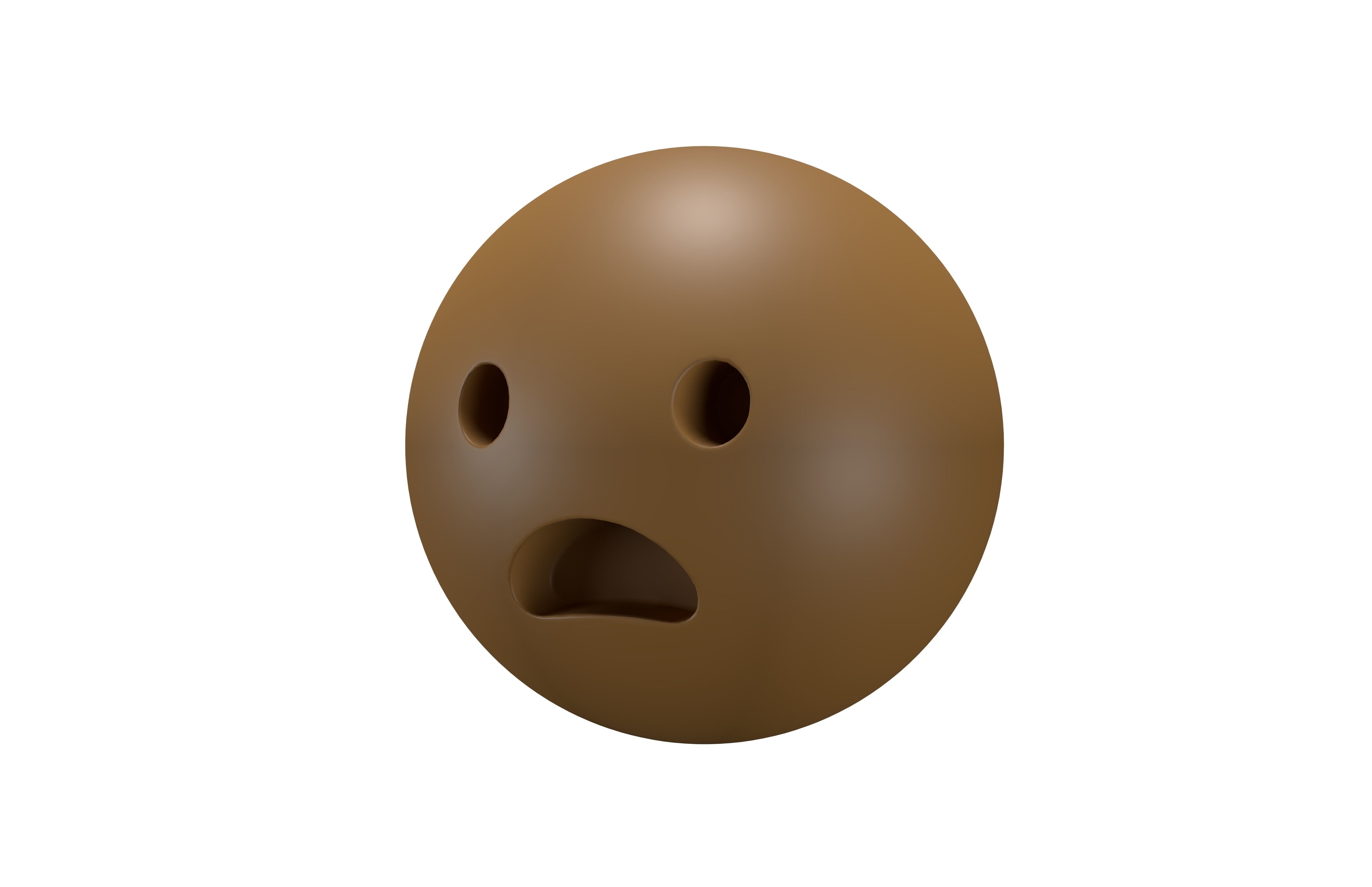 Frowning Face with Open Mouth 03 Low-poly 3D model_1