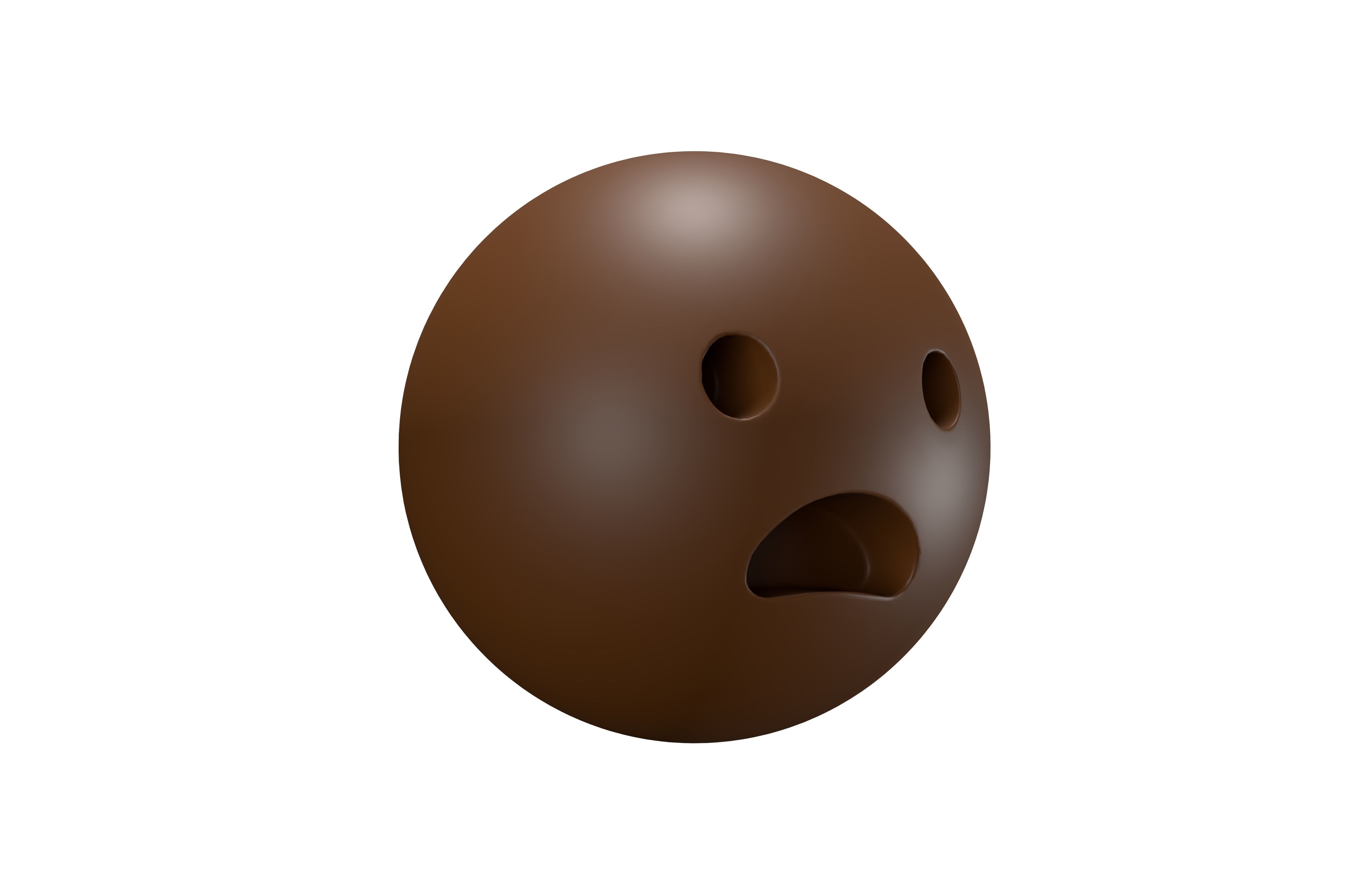 Frowning Face with Open Mouth 04 Low-poly 3D model_2