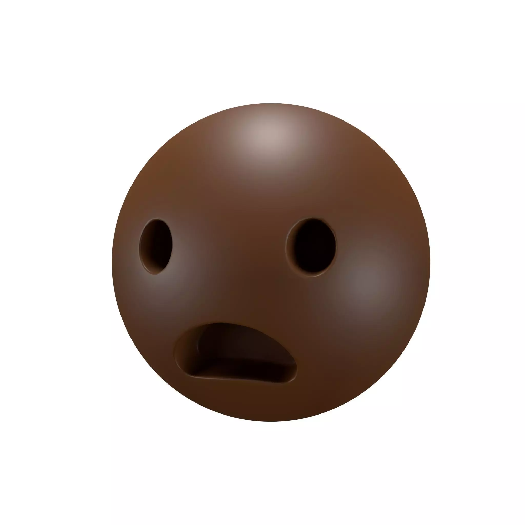 Frowning Face with Open Mouth 04 Low-poly 3D model_0