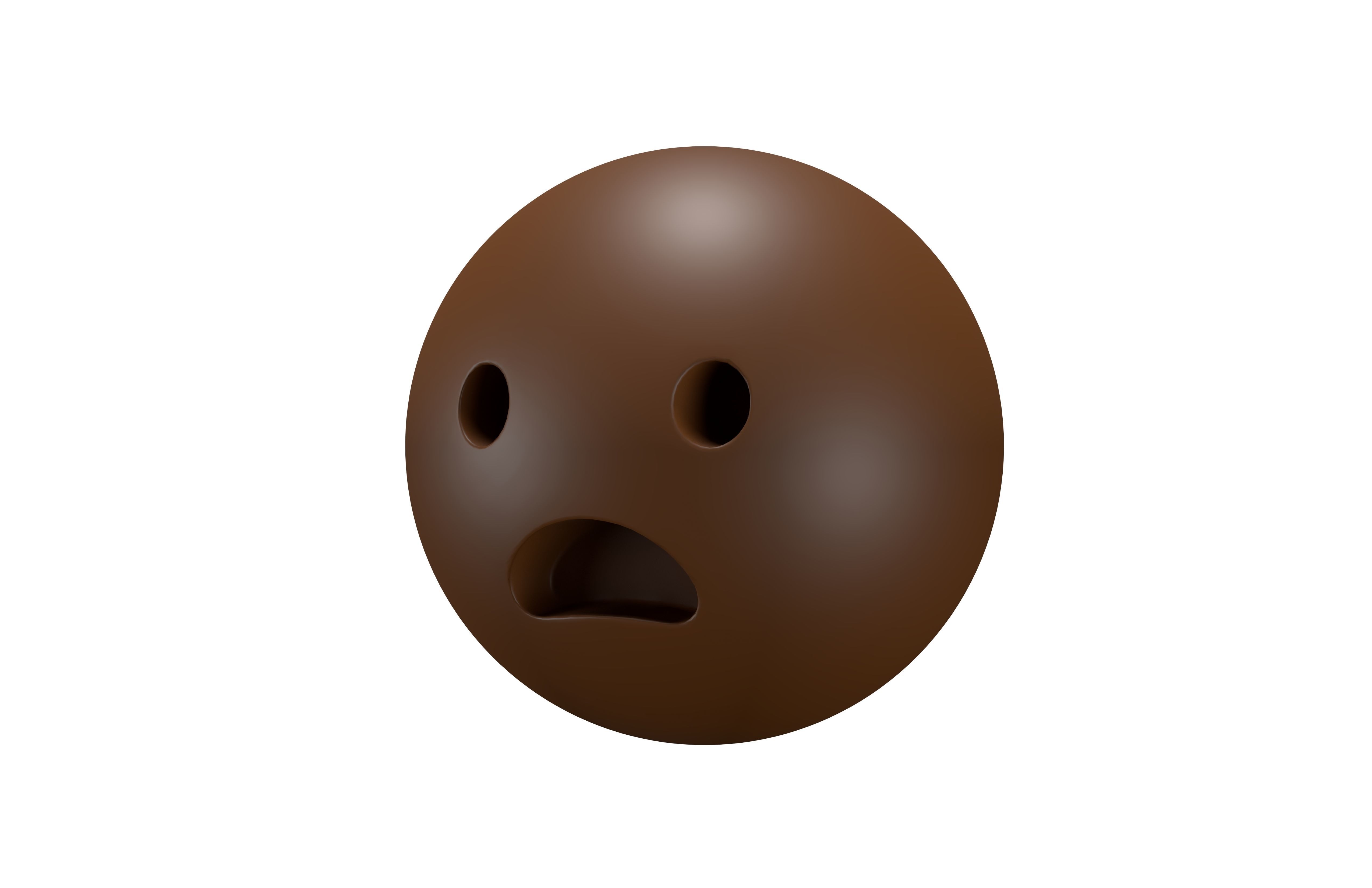Frowning Face with Open Mouth 04 Low-poly 3D model_1