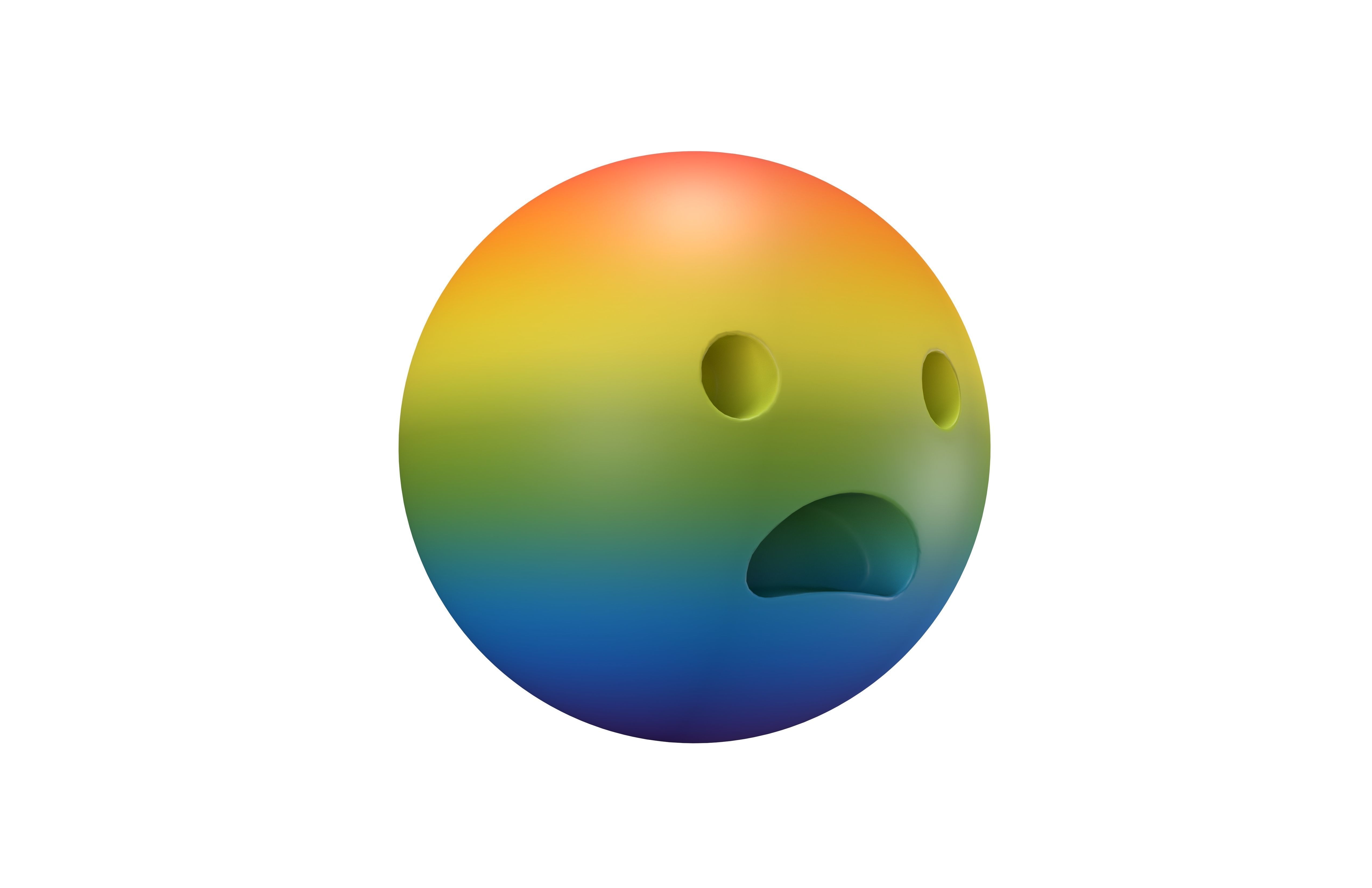 Frowning Face with Open Mouth 05 Low-poly 3D model_2