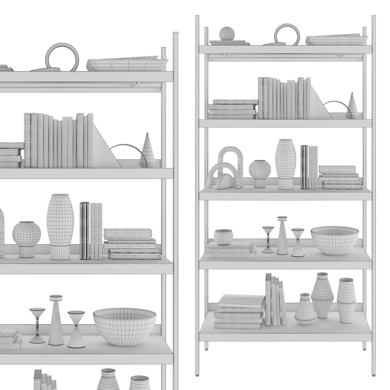 Bookcase Lot 3D model_2
