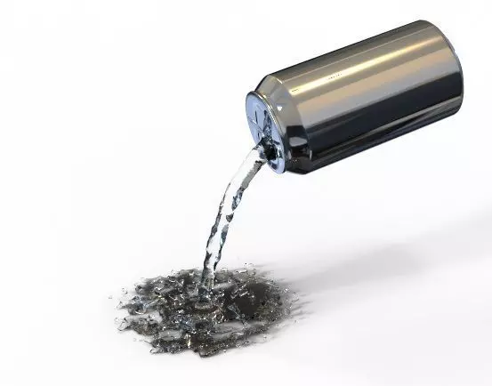 Pouring and splash liquid from coca can shape 3D model 3D model