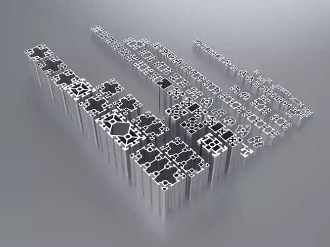 Summary of aluminum profile section models 3D model