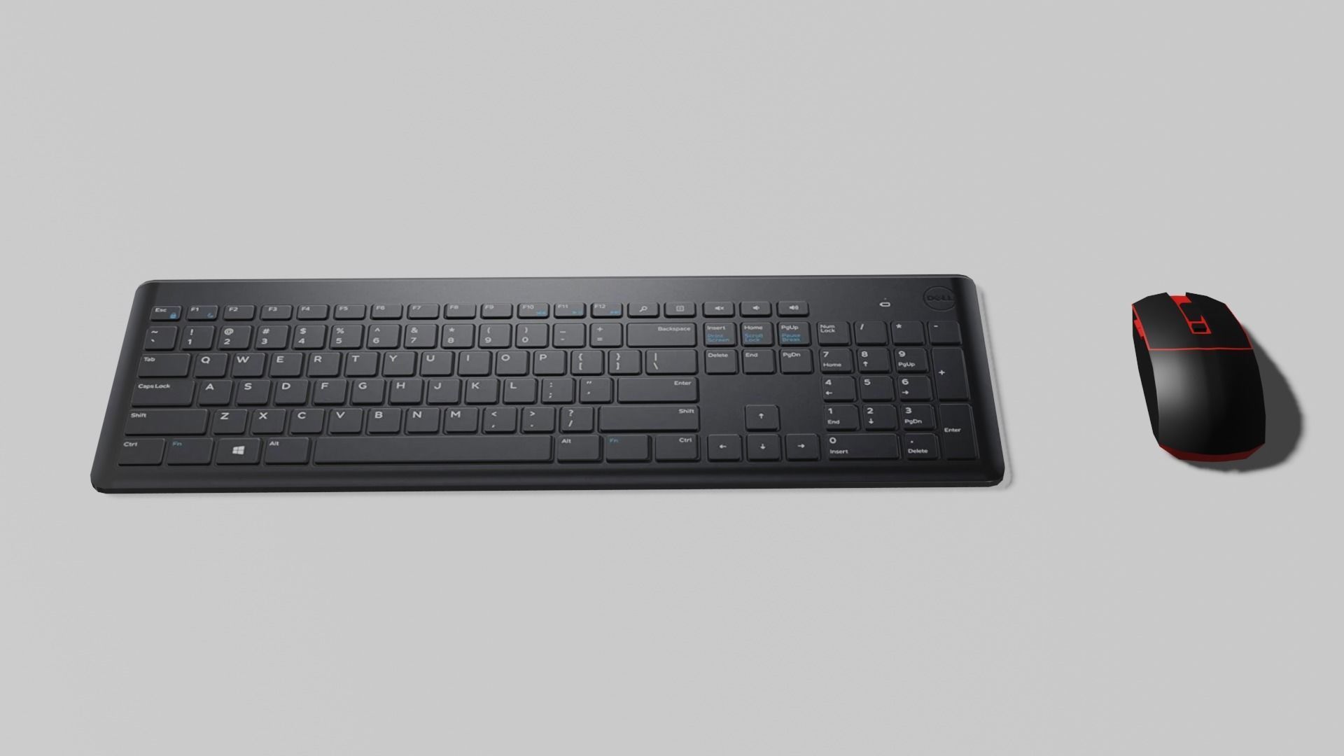 Mouse and Keyboard Low-poly 3D model_4