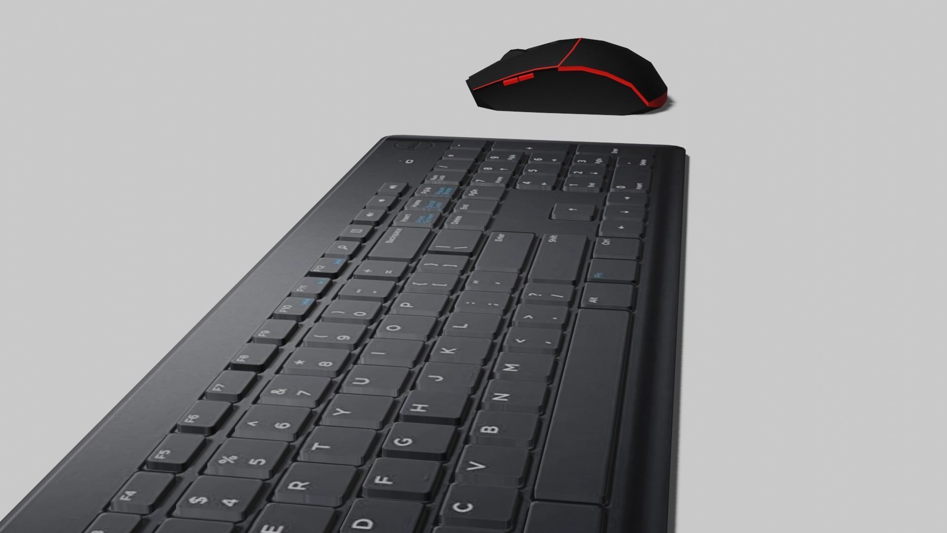 Mouse and Keyboard Low-poly 3D model_7