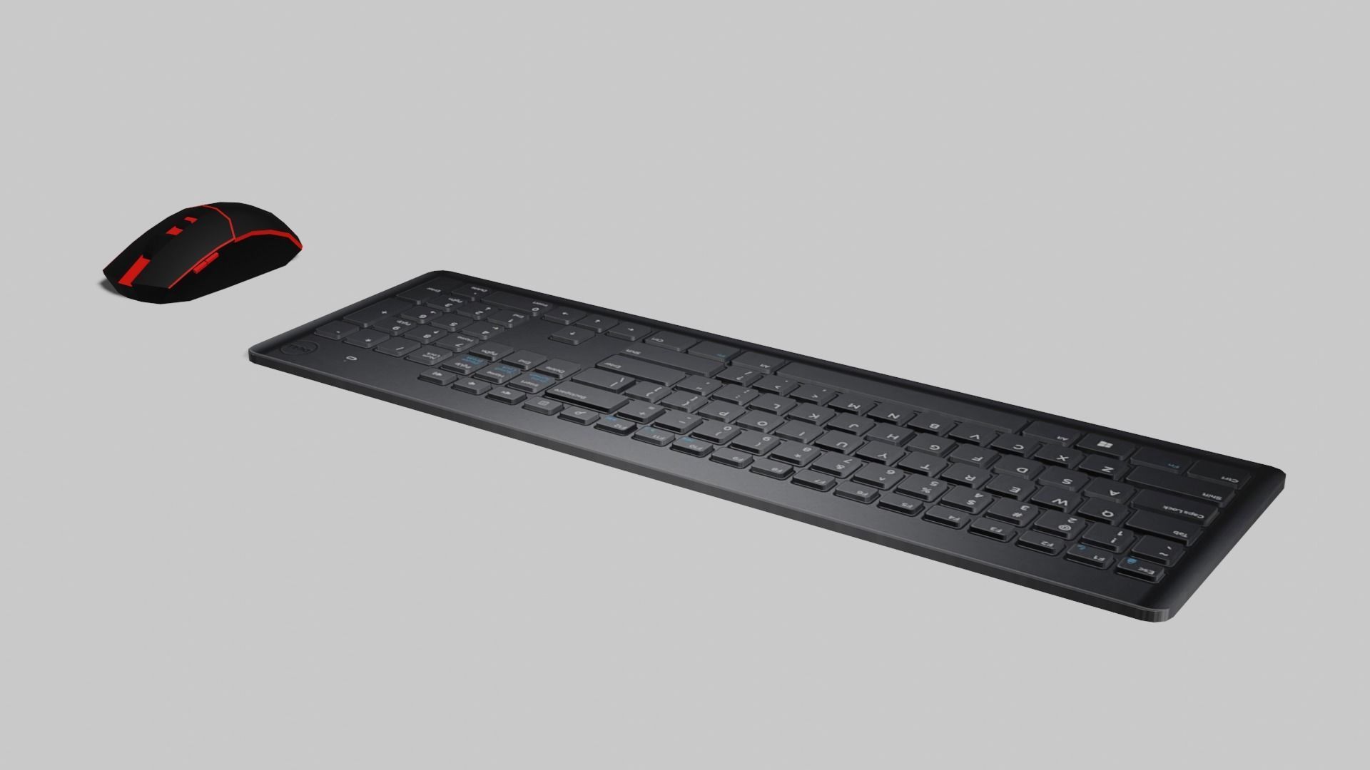 Mouse and Keyboard Low-poly 3D model_5