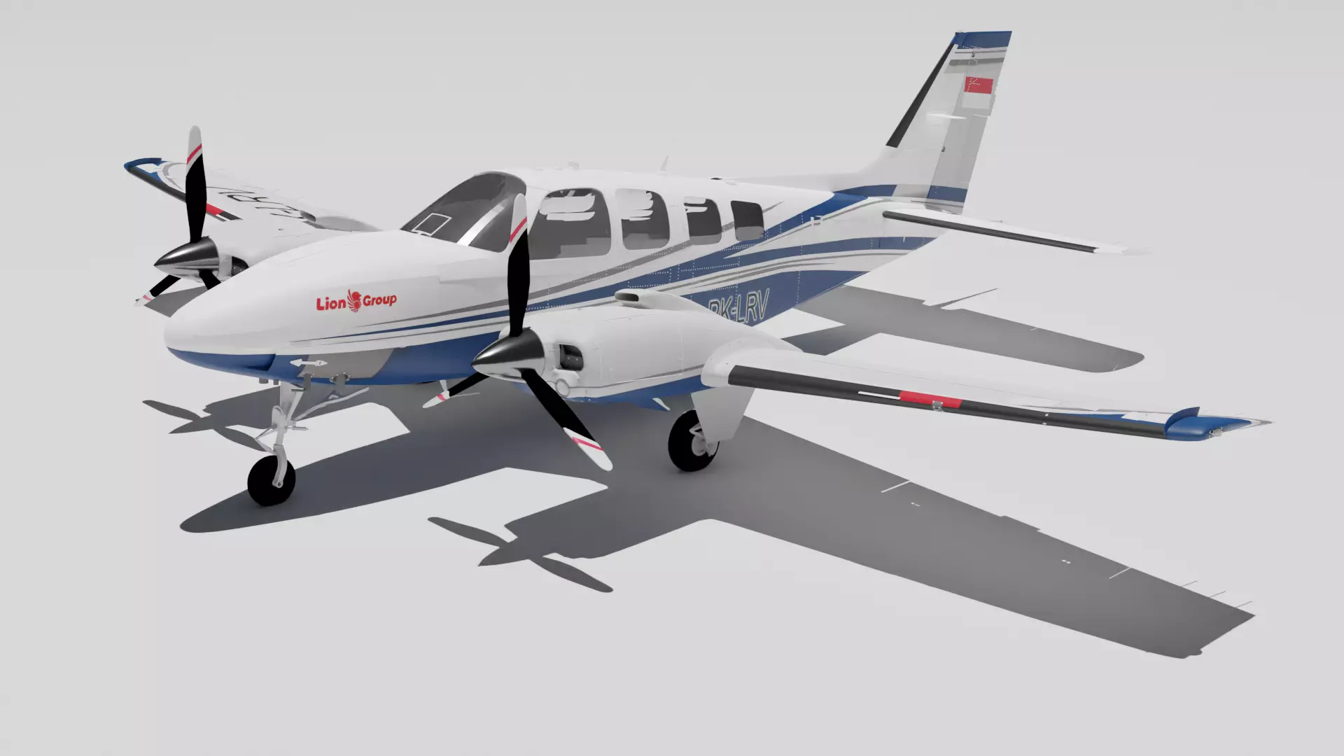 Beechcraft Baron G58 Angkasa Aviation Academy PK-LRV 3D model_0