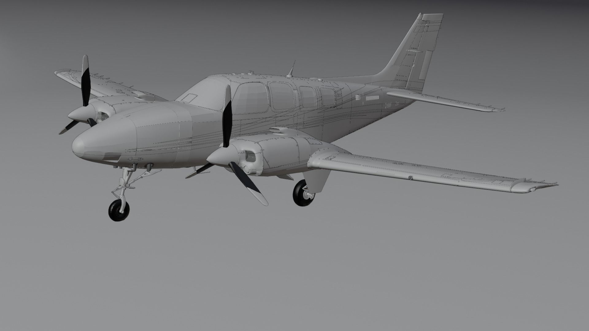 Beechcraft Baron G58 Angkasa Aviation Academy PK-LRV 3D model_1