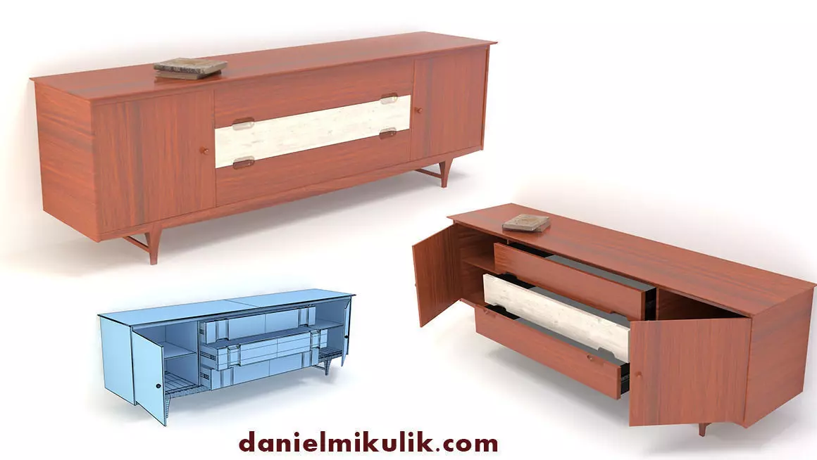 Retro Cupboard 3D model_0