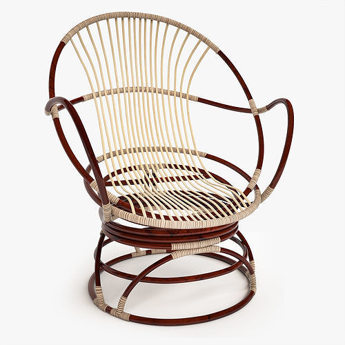 Rattan Furniture 3D model 4