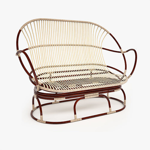 Rattan Furniture 3D model 2