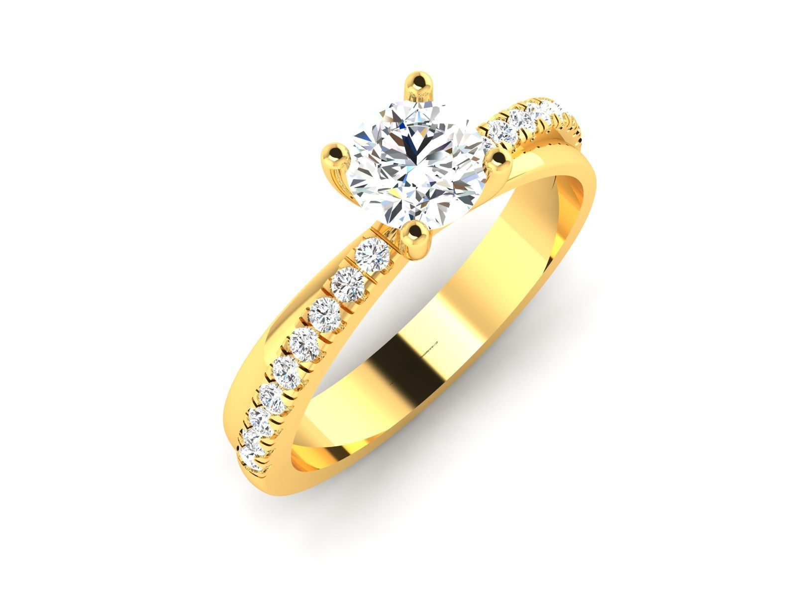 Solitaire Ring  3D print model_7