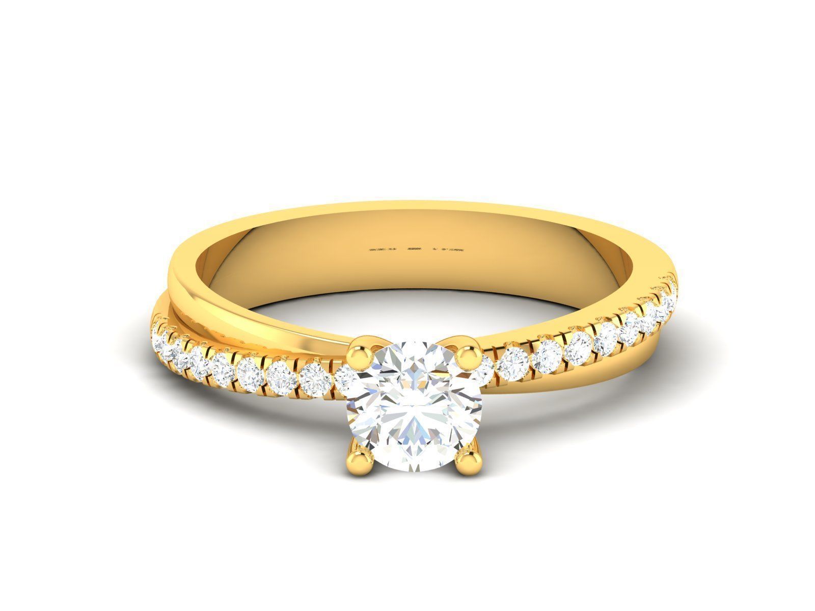 Solitaire Ring  3D print model_13