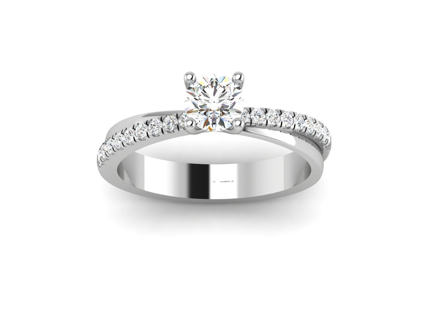 Solitaire Ring  3D print model_17