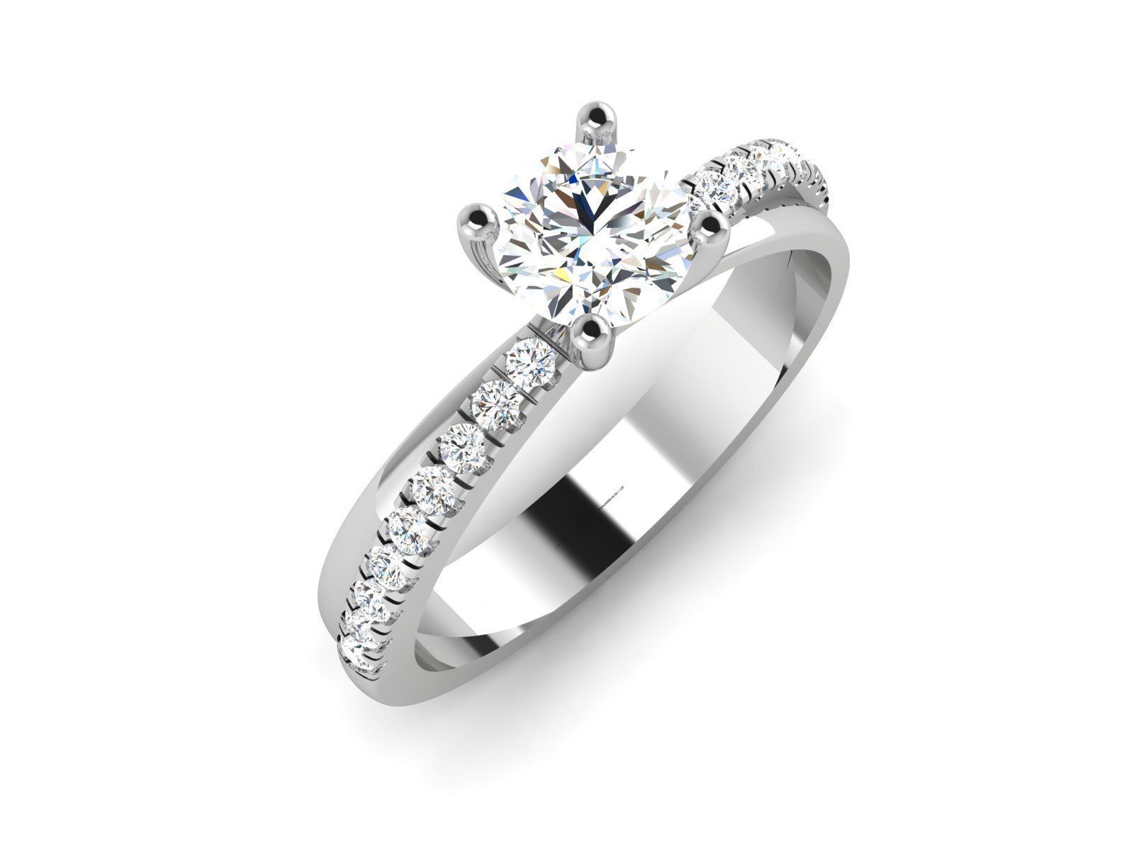 Solitaire Ring  3D print model_5