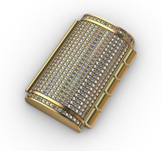 Lock bracelet clasp  3D print model_3