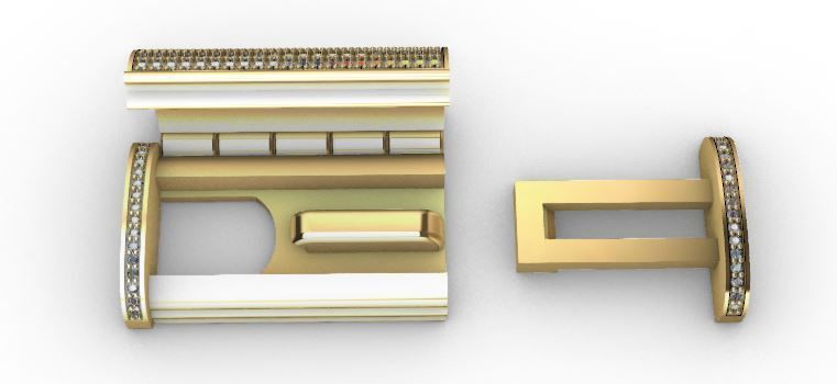 Lock bracelet clasp  3D print model_1