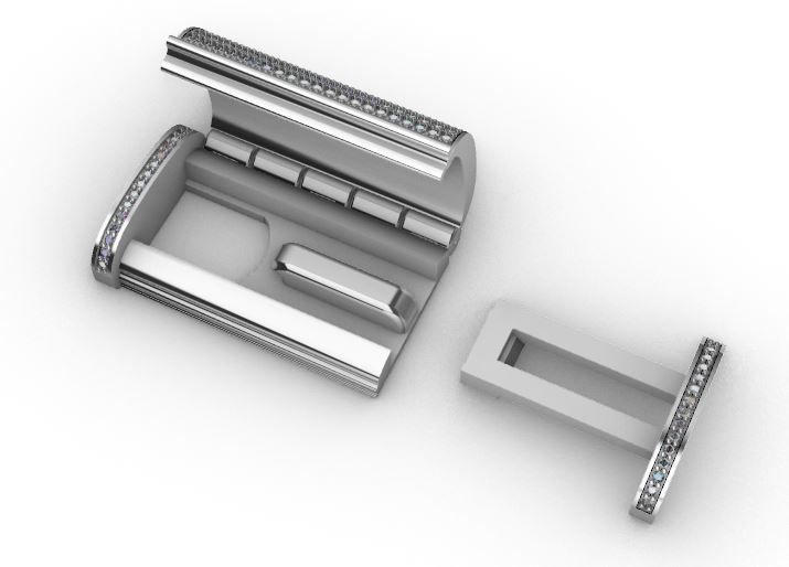 Lock bracelet clasp  3D print model_10