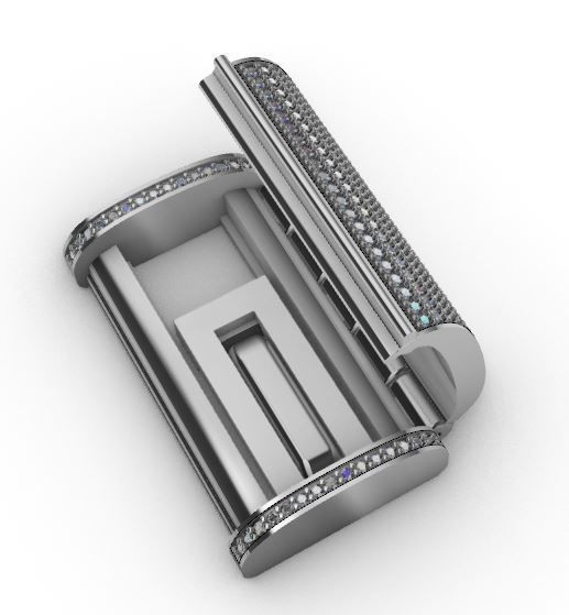 Lock bracelet clasp  3D print model_8