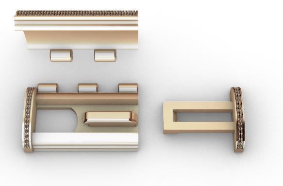 Lock bracelet clasp  3D print model_2