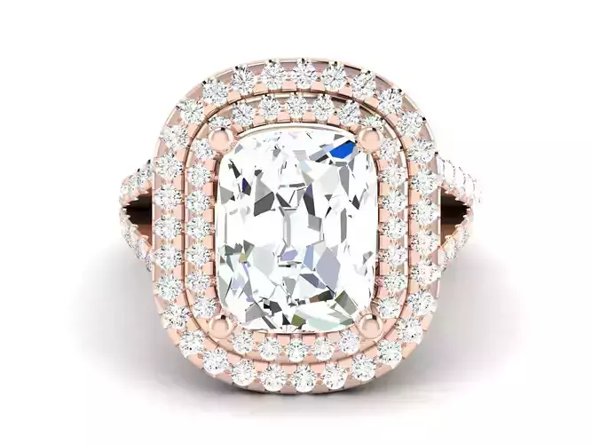 Promise Solitaire Emerald Stone Ring Heart design Classic Ring 3D print model