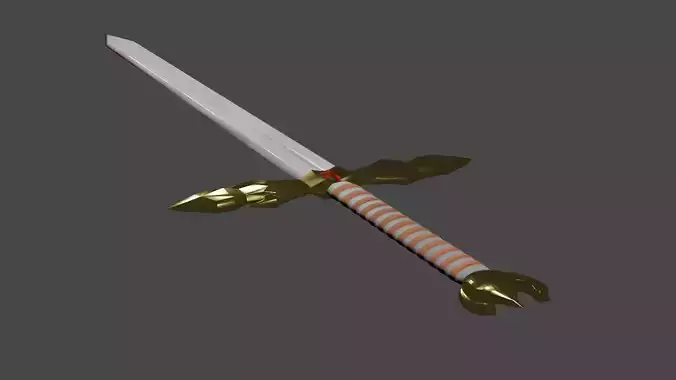 low poly Sword gold