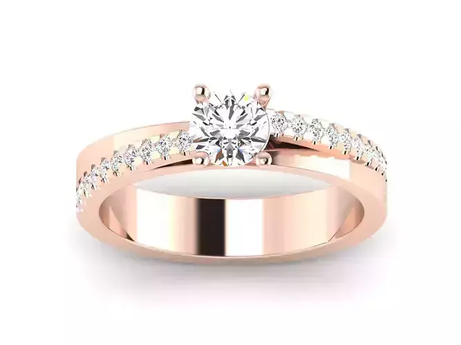 Solitaire Engagement ring printable 3dmodel  3D print model