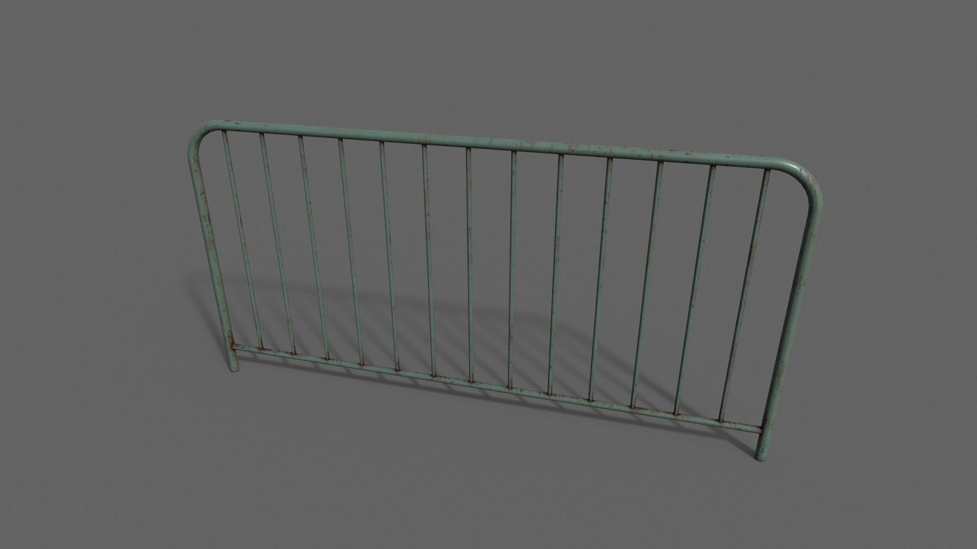 PBR Pedestrian Guard Rail Green V1 Low-poly 3D model_15