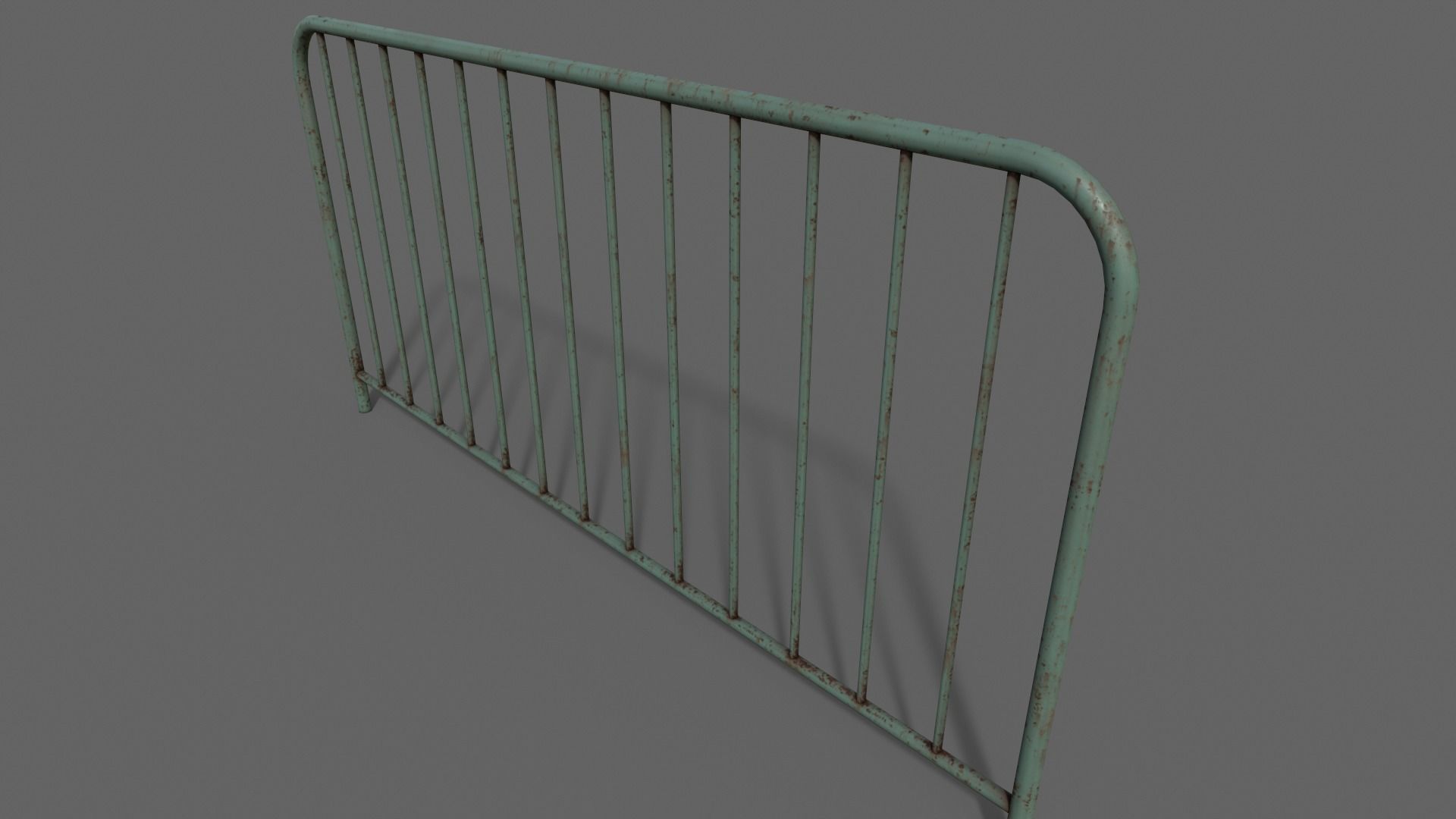 PBR Pedestrian Guard Rail Green V1 Low-poly 3D model_11