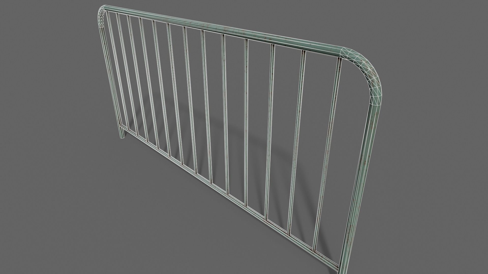 PBR Pedestrian Guard Rail Green V1 Low-poly 3D model_18