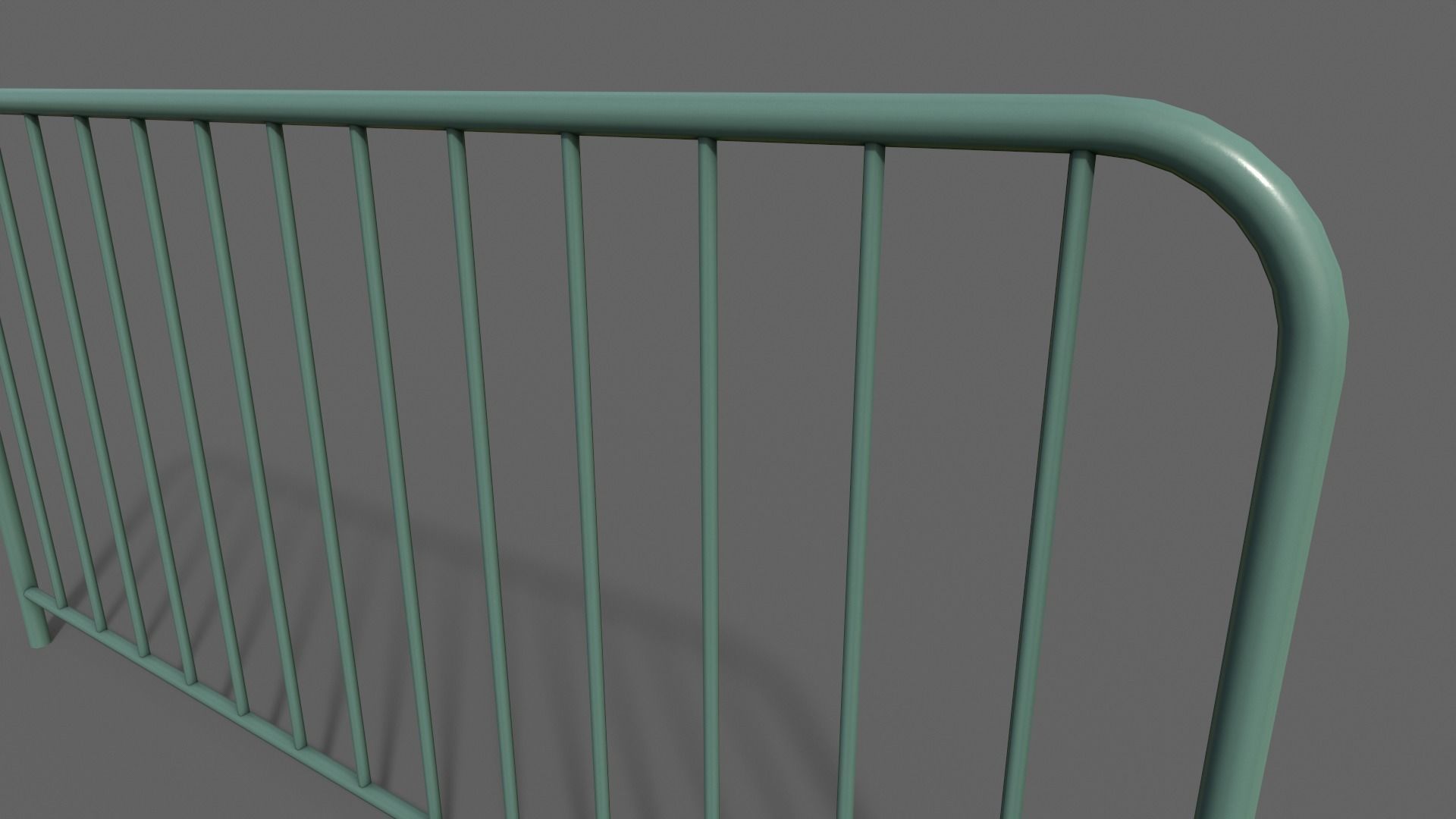 PBR Pedestrian Guard Rail Green V1 Low-poly 3D model_5