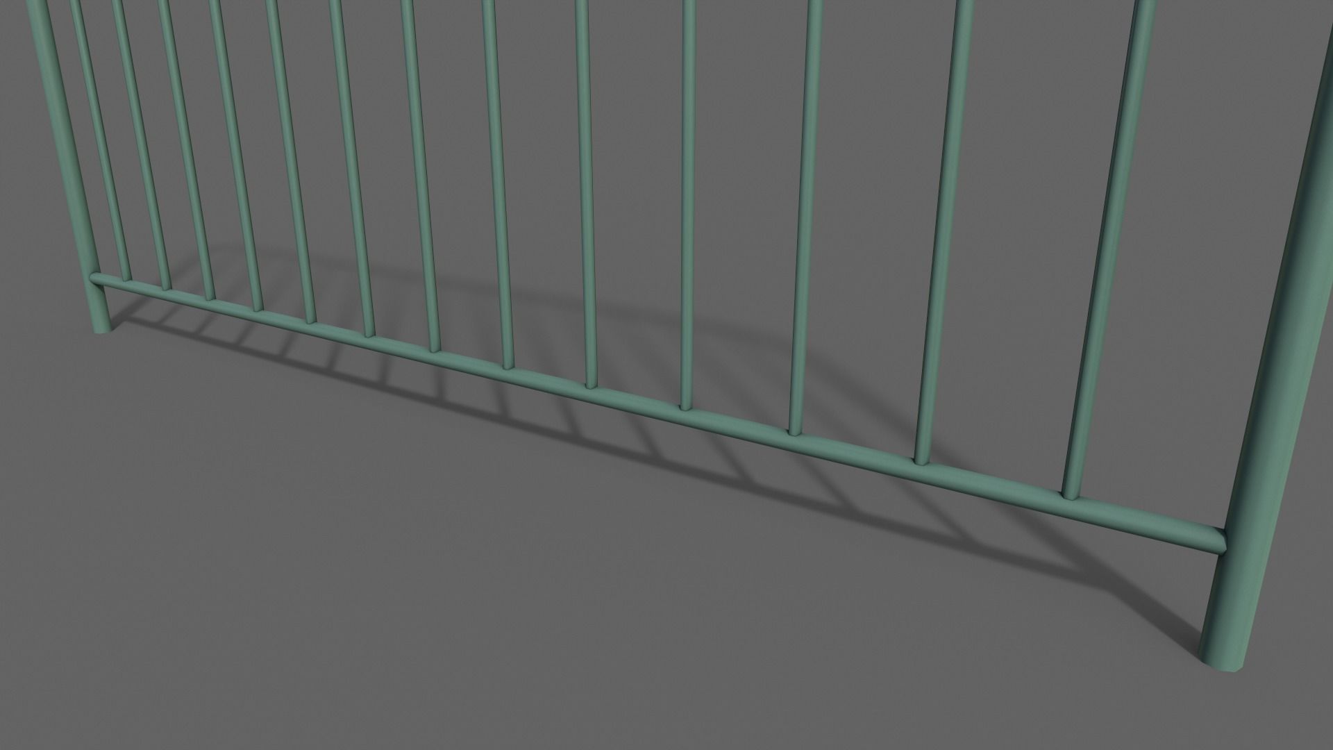 PBR Pedestrian Guard Rail Green V1 Low-poly 3D model_6