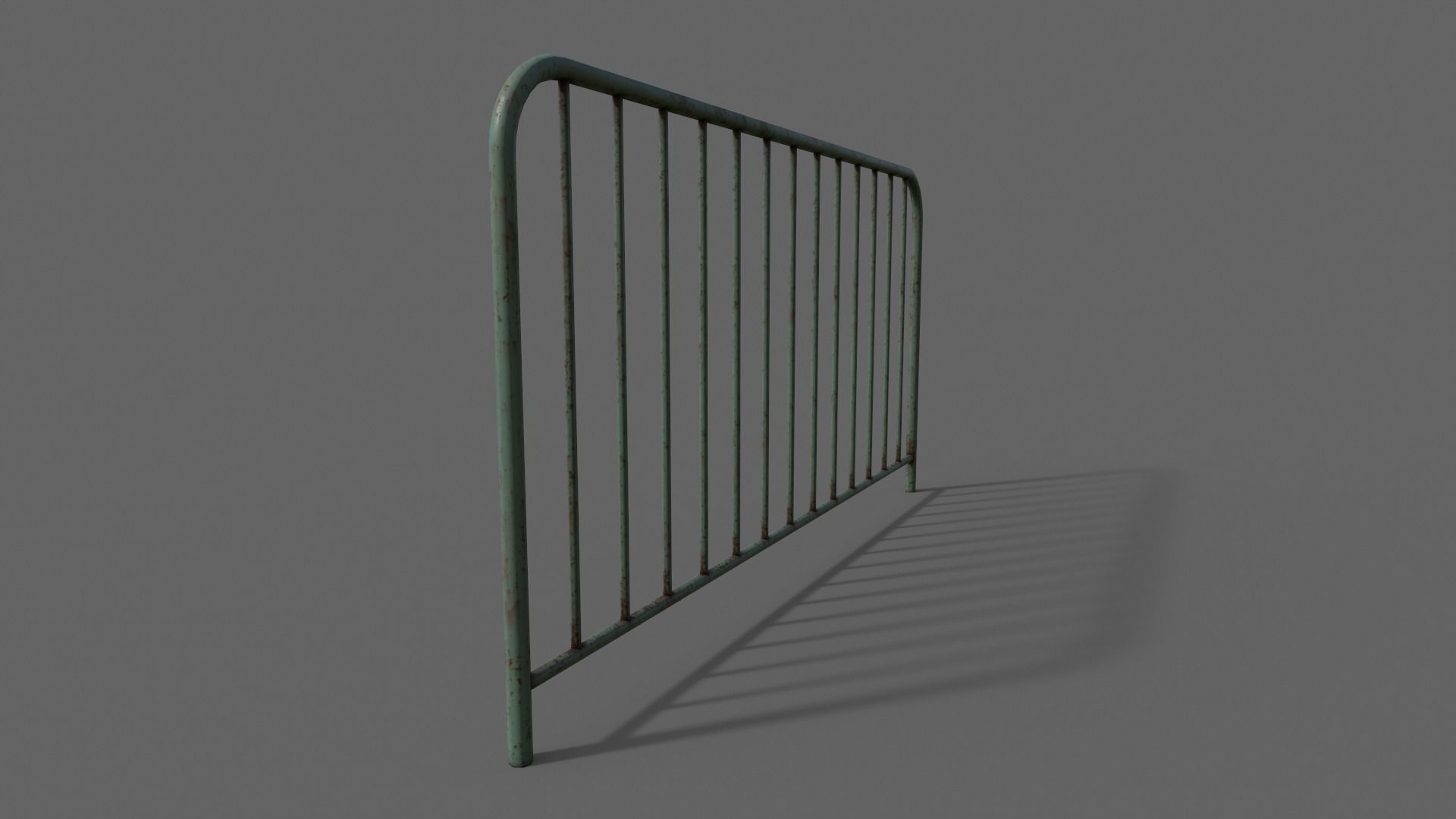 PBR Pedestrian Guard Rail Green V1 Low-poly 3D model_14